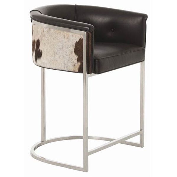 Calvin Black and White Low Barstool, image 1