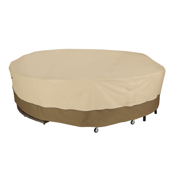 Ash Beige and Brown Round General Purpose Patio Furniture Cover, image 1