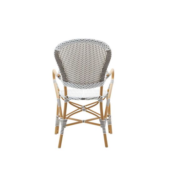 Alu Affaire Isabell White, Cappuccino and Almond Outdoor Dining Arm chair, image 4