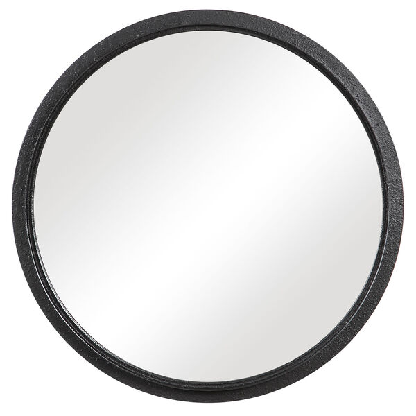 Loring Black Circular Wall Mirror, image 2