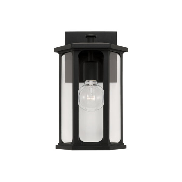 Walton Black Outdoor One-Light Wall Lantern with Clear Glass, image 5
