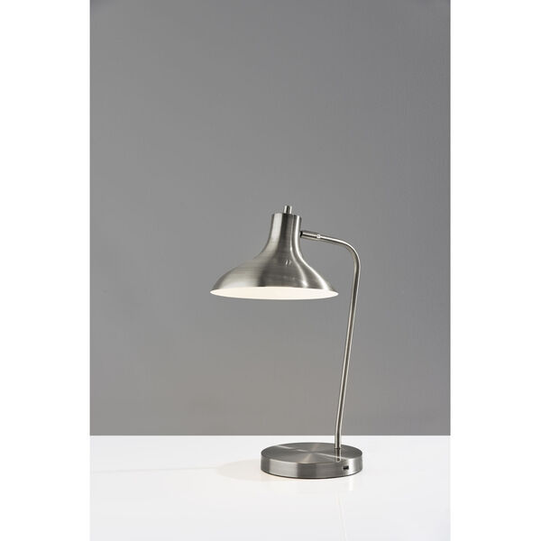 Cleo Brushed Steel One-Light Desk Lamp, image 5
