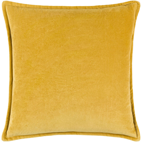 Cotton Velvet Mustard 18-Inch Pillow, image 1