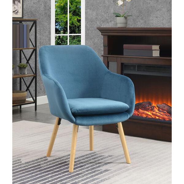 Take a Seat Blue Velvet Charlotte Accent Chair, image 1