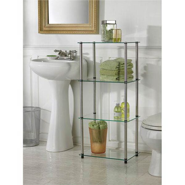 Classic Glass Stainless Steel Four-Tier Tower, image 2