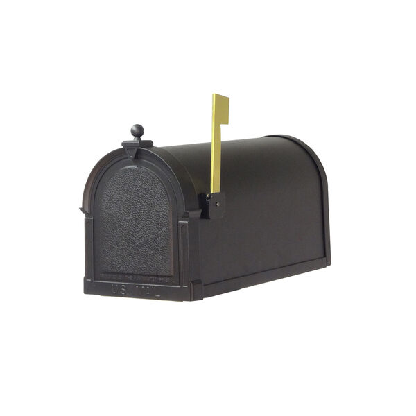 Curbside Black Berkshire Mailbox with Sorrento Front Single Mounting Bracket, image 6