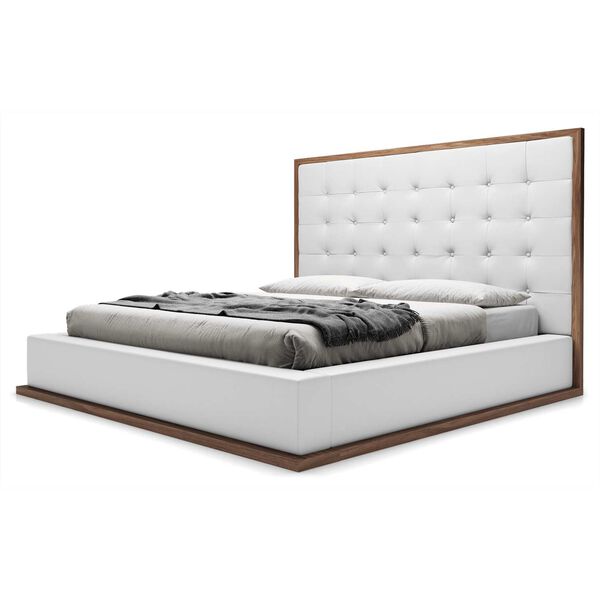 Wigan White Eco Leather and Wenge Bed, image 2