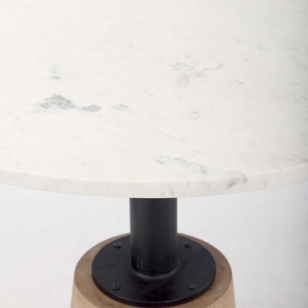 Maxwell Round White Marble Accent Pedestal Bistro Table, image 4