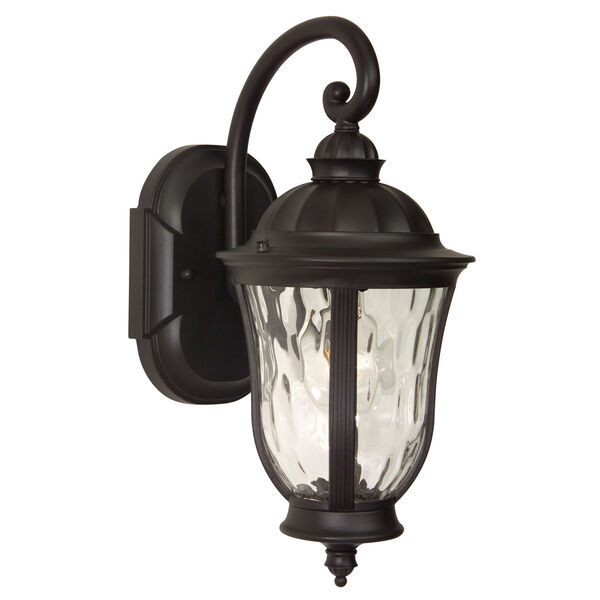 Frances Oiled Bronze One-Light Outdoor Wall Mount with Clear Hammered Glass, image 1