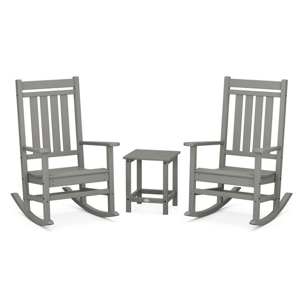 Estate Slate Grey Outdoor Rocking Chair Set with Side Table, 3-Piece, image 1