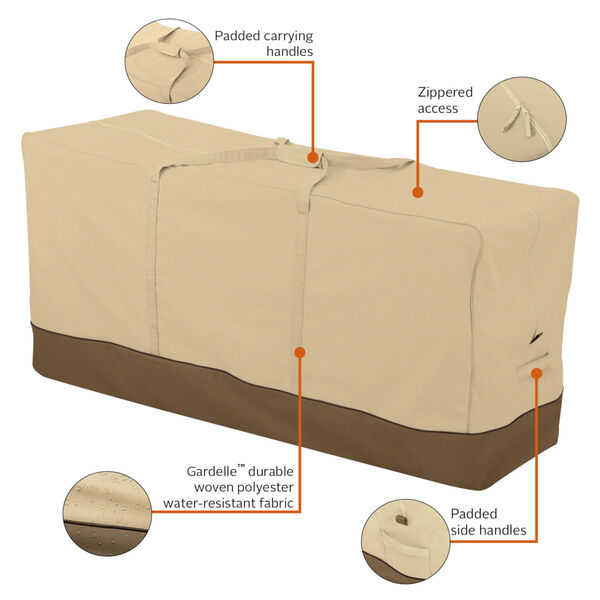 Ash Beige and Brown Patio Cushion and Cover Storage Bag, image 2