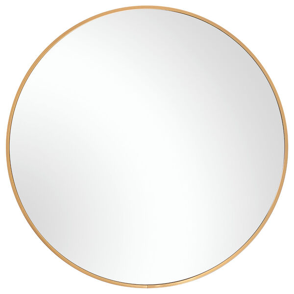 Linden Brushed Gold 24-inch Round Wall Mirror, image 2