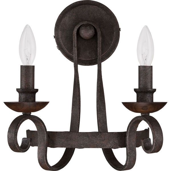 Noble Rustic Black Two-Light Wall Sconce, image 2