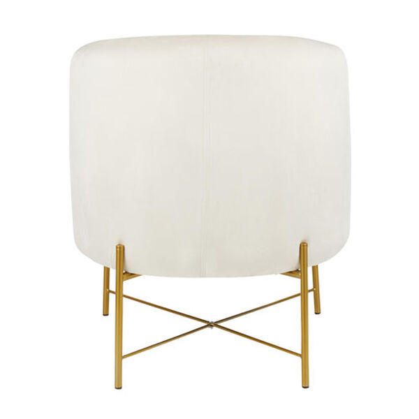 Chloe Gold and Cream Velvet Upholstered Accent Chair, image 3
