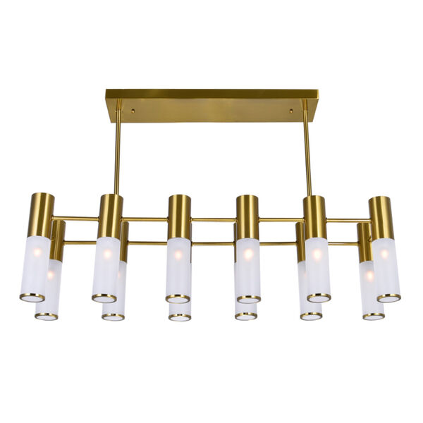 Pipes Brass 12-Light LED Chandelier, image 2