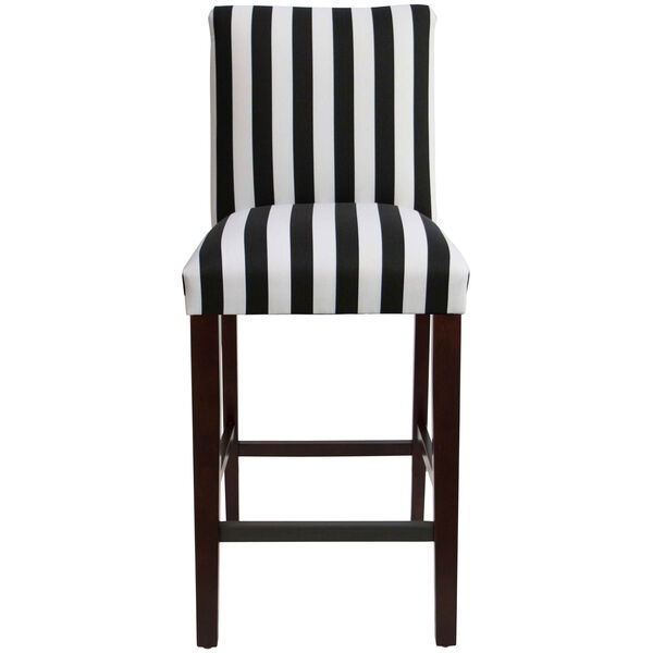 Canopy Stripe Black and White 45-Inch Bar Stool, image 2