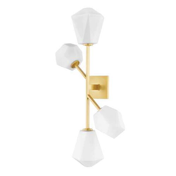 Tring Aged Brass Four-Light Wall Sconce, image 1