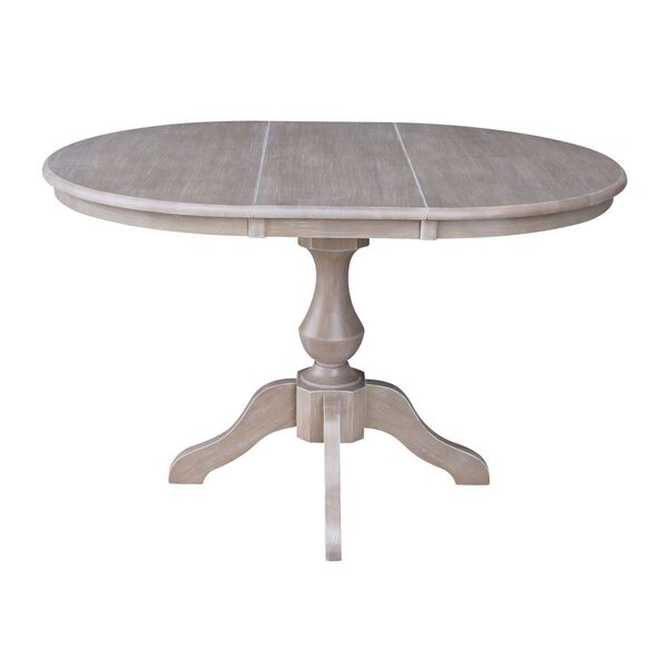 Parawood III Washed Gray Clay Taupe 36-Inch  Round Extension Dining Table with Two Chairs, image 3