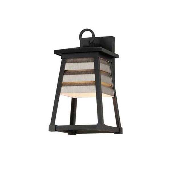 Shutters Weathered Zinc Black Eight-Inch One-Light Outdoor Wall Sconce, image 1