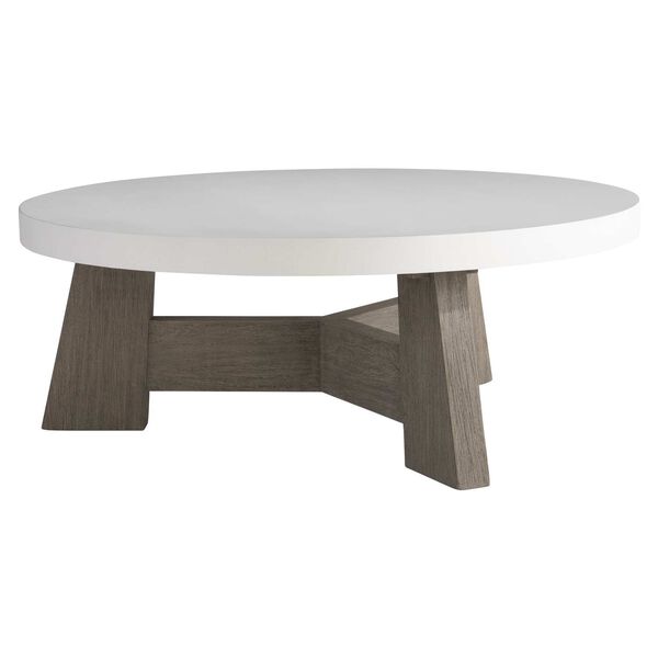 Rochelle White and Dark Brown Outdoor Cocktail Table, image 4