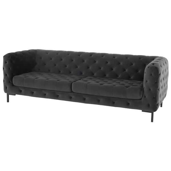 Tufty Shadow Gray and Black Sofa, image 5