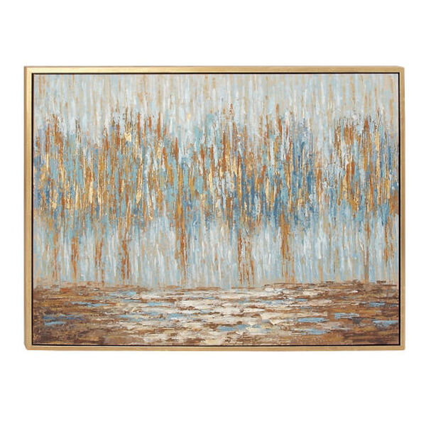 Gold Abstract Forest Canvas Wall Art, image 2