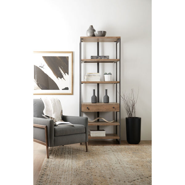 Wood and Metal Frame Bookcase, image 2
