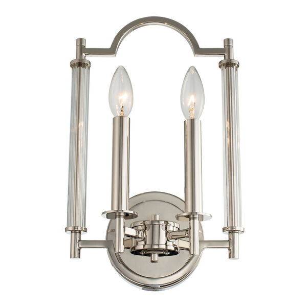 Provence Polished Nickel Two-Light ADA Wall Sconce, image 1