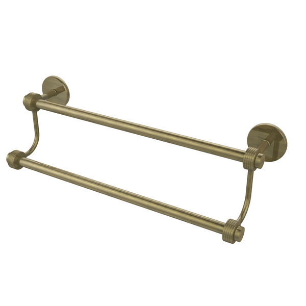 24 Inch Double Towel Bar, Antique Brass, image 1