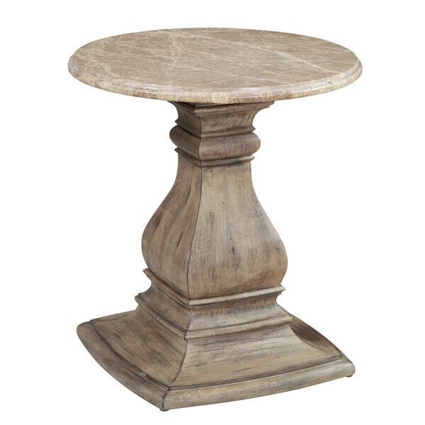 Garrison Cove Natural Round End Table with Stone Top, image 5