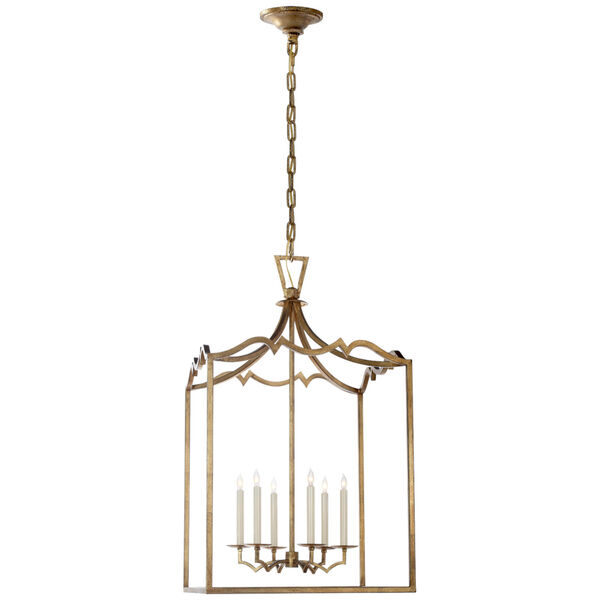 Darlana Large Fancy Lantern in Gilded Iron by Chapman and Myers, image 1