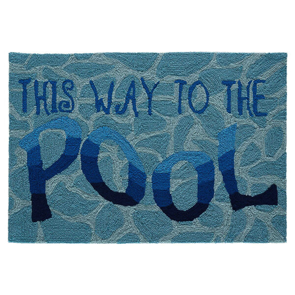 Frontporch Natural Rectangular 30 In. x 48 In. This Way To The Pool Outdoor Rug, image 1