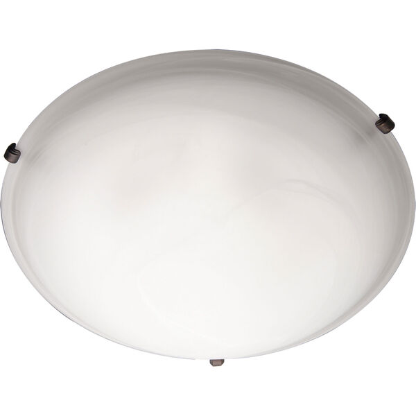 Malaga Oil Rubbed Bronze Two-Light Twelve-Inch Flushmount with Marble Glass, image 1
