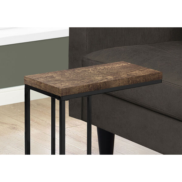 Brown and Black 18-Inch Accent Table, image 3