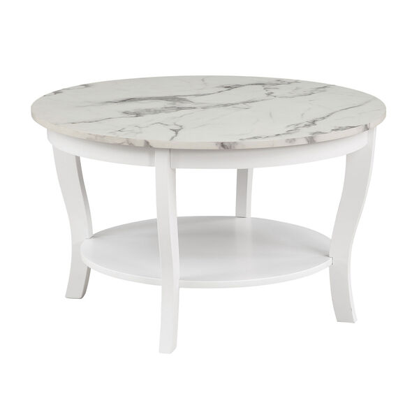 American Heritage Round Coffee Table with Shelf, image 1