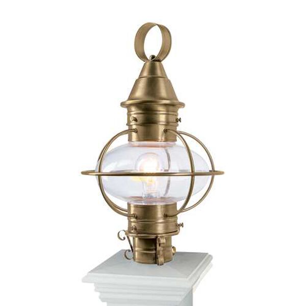 American Onion Aged Brass One-Light Outdoor Post Lantern, image 1