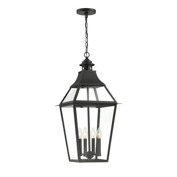Jackson Black and Gold Highlighted Four-Light Outdoor Pendant, image 1