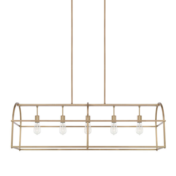 HomePlace Aged Brass 46-Inch Five-Light Pendant, image 1