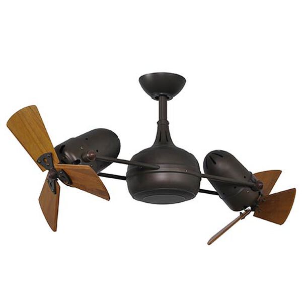 Dagny Textured Bronze 40-Inch Dual Rotational Ceiling Fan with Wood Blades, image 1