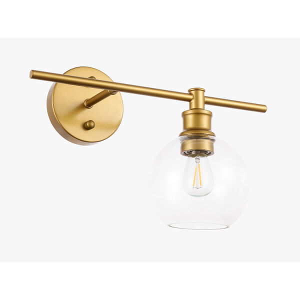 Collier Brass One-Light Bath Vanity with Clear Glass, image 5