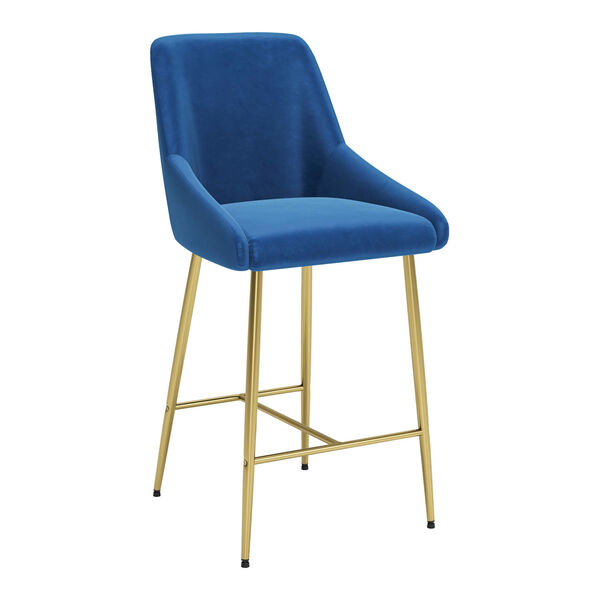 Madelaine Navy and Gold Counter Height Bar Stool, image 1