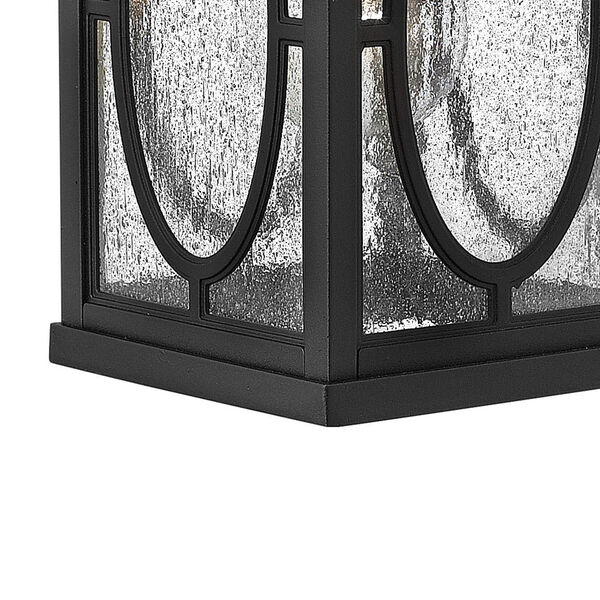 Randolph Black 14.5-Inch Clear Seedy Glass Panel One-Light Outdoor Wall Light, image 6