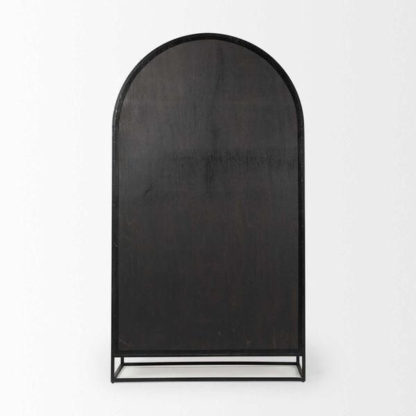 Sloan Black and Brown Metal Frame Arch Cabinet, image 4
