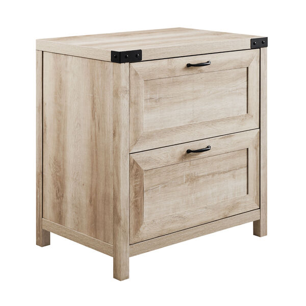White Oak Filing Cabinet with Two Drawer, image 1