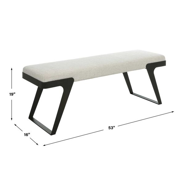 Hover Aged Black and Soft White Modern Bench, image 4