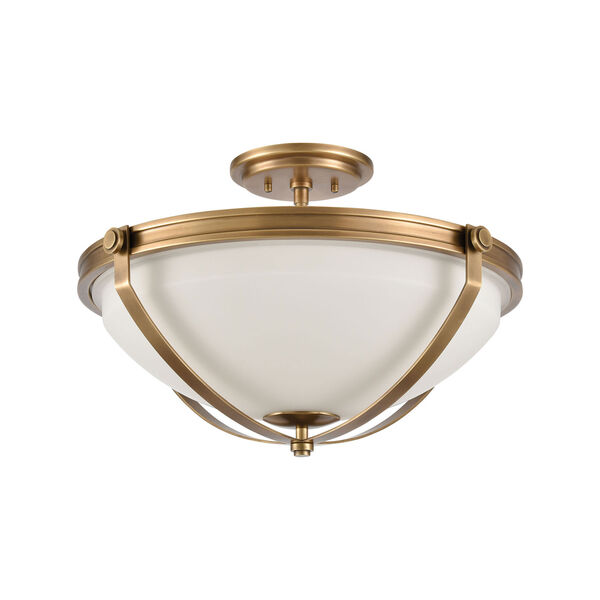 Connelly Natural Brass Three-Light Semi Flush Mount, image 2