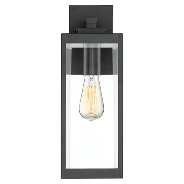 Pax Black 17-Inch One-Light Outdoor Wall Lantern with Beveled Glass, image 3