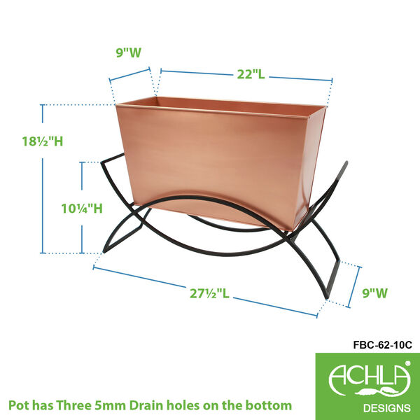 Odile Copper Plated Planter with Flower Box, image 2