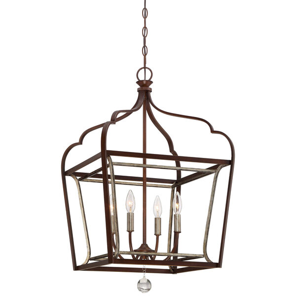 Astrapia Dark Rubbed Sienna 18-Inch Four-Light Pendant, image 1