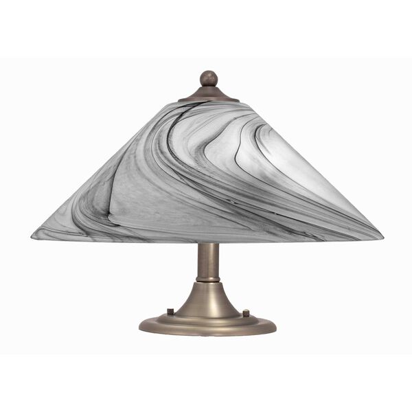 Brushed Nickel Two-Light Semi-Flush Mount with 16-Inch Onyx Swirl Glass, image 1
